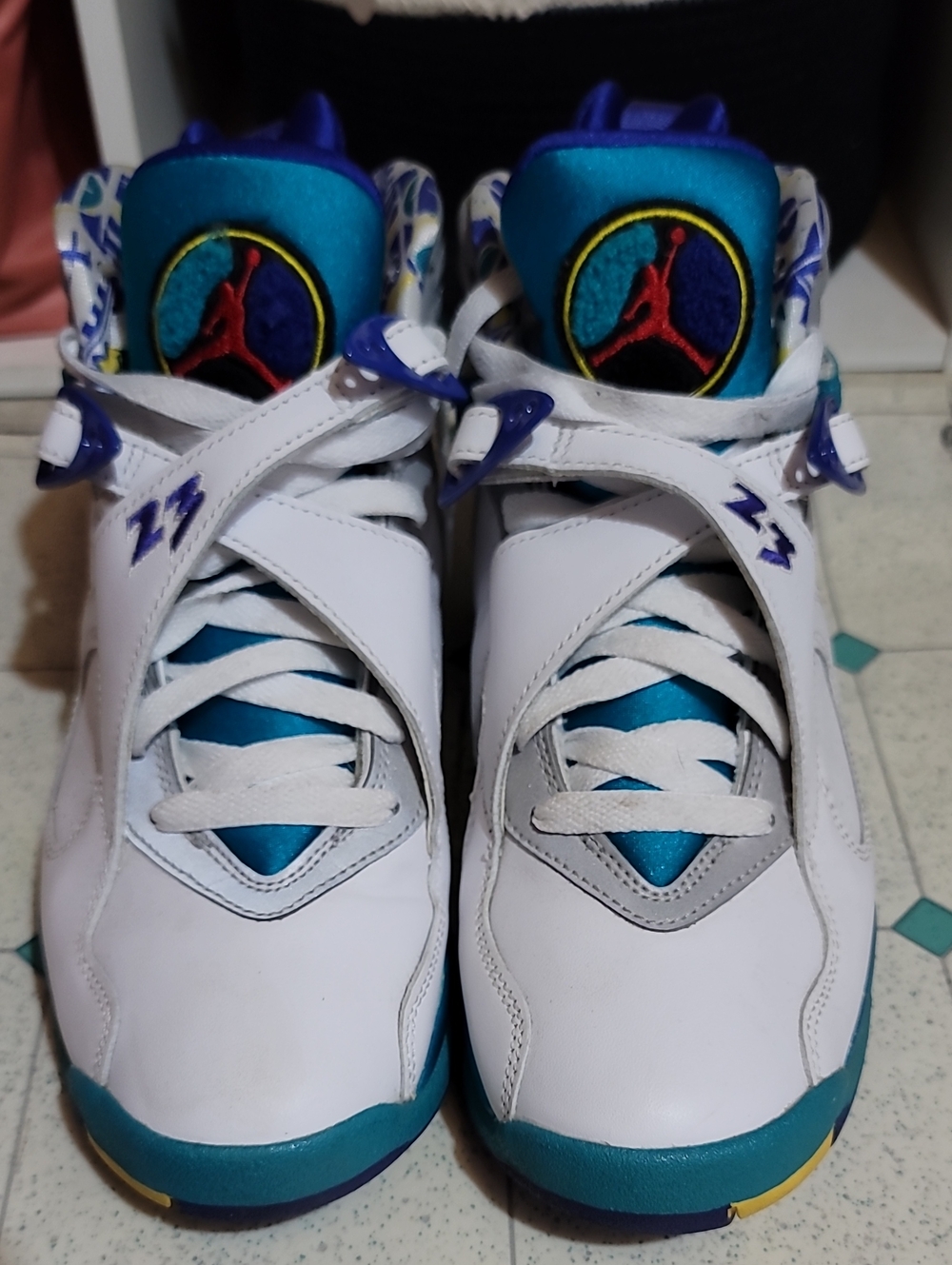 Women's Jordan Retro 8 Aqua White